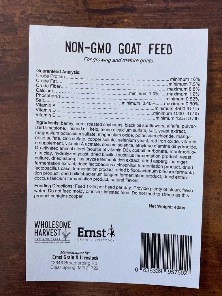 Non-GMO All-Grain Goat Feed 16% Protein - Fortifies with Goat Minerals, Vitamins, and Natural Ingredients for Strong Bones, Healthy Digestion, and Optimal Growth - 40 lb Bag