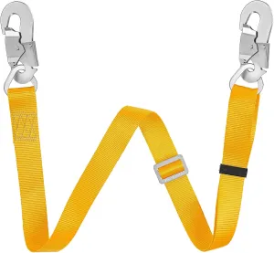 NTR Fall Protection Lanyard, Safety Belt Adjustable, 4-6 Feet Outdoor Tree Climbing Belt Restraint Lanyard with Large Snap Hooks, Yellow