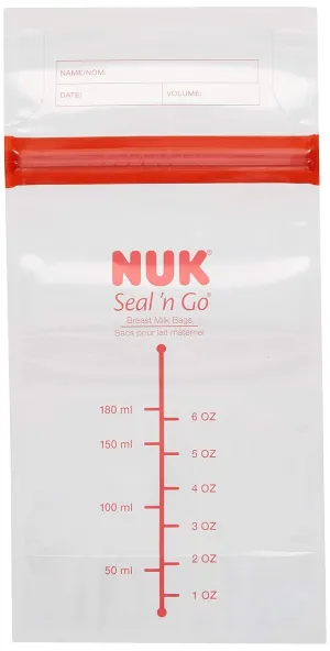 NUK Simply Natural Seal n' Go Breast Milk Bags, 50CT