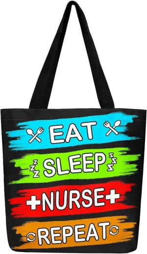 Nurse Gifts for Women,Nursing Canvas Tote Bag for Women,Nurse Hat Stethoscope Waterproof Beach Bag