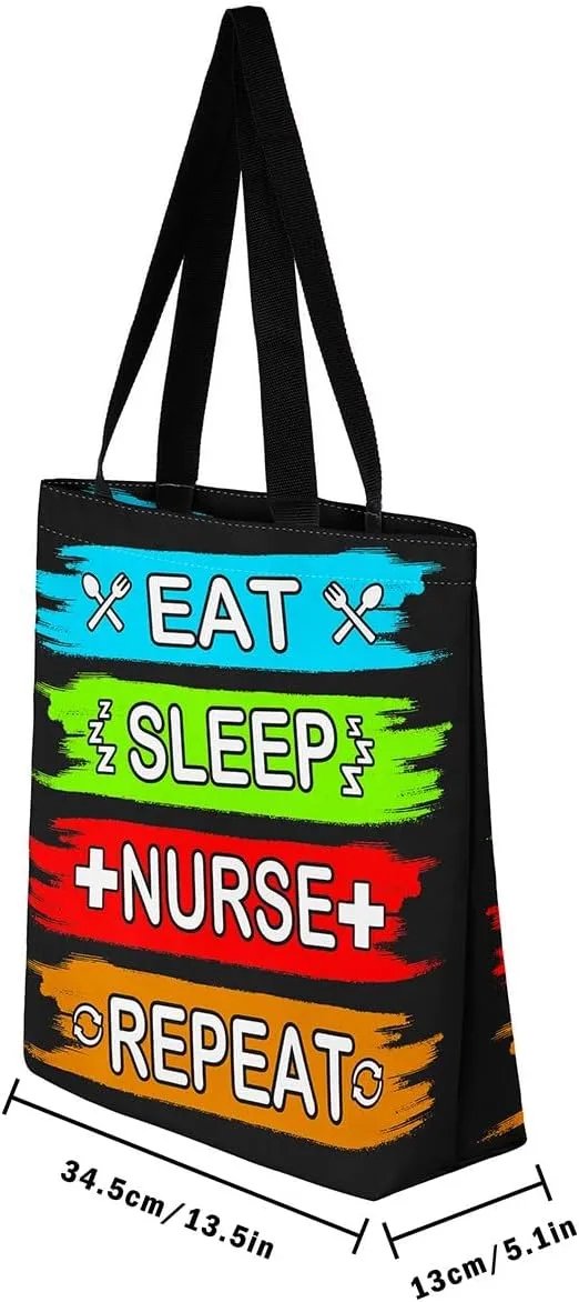 Nurse Gifts for Women,Nursing Canvas Tote Bag for Women,Nurse Hat Stethoscope Waterproof Beach Bag
