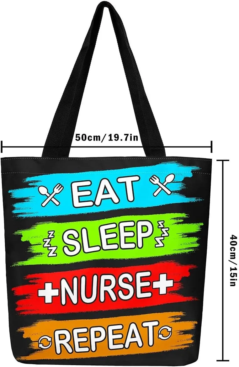 Nurse Gifts for Women,Nursing Canvas Tote Bag for Women,Nurse Hat Stethoscope Waterproof Beach Bag