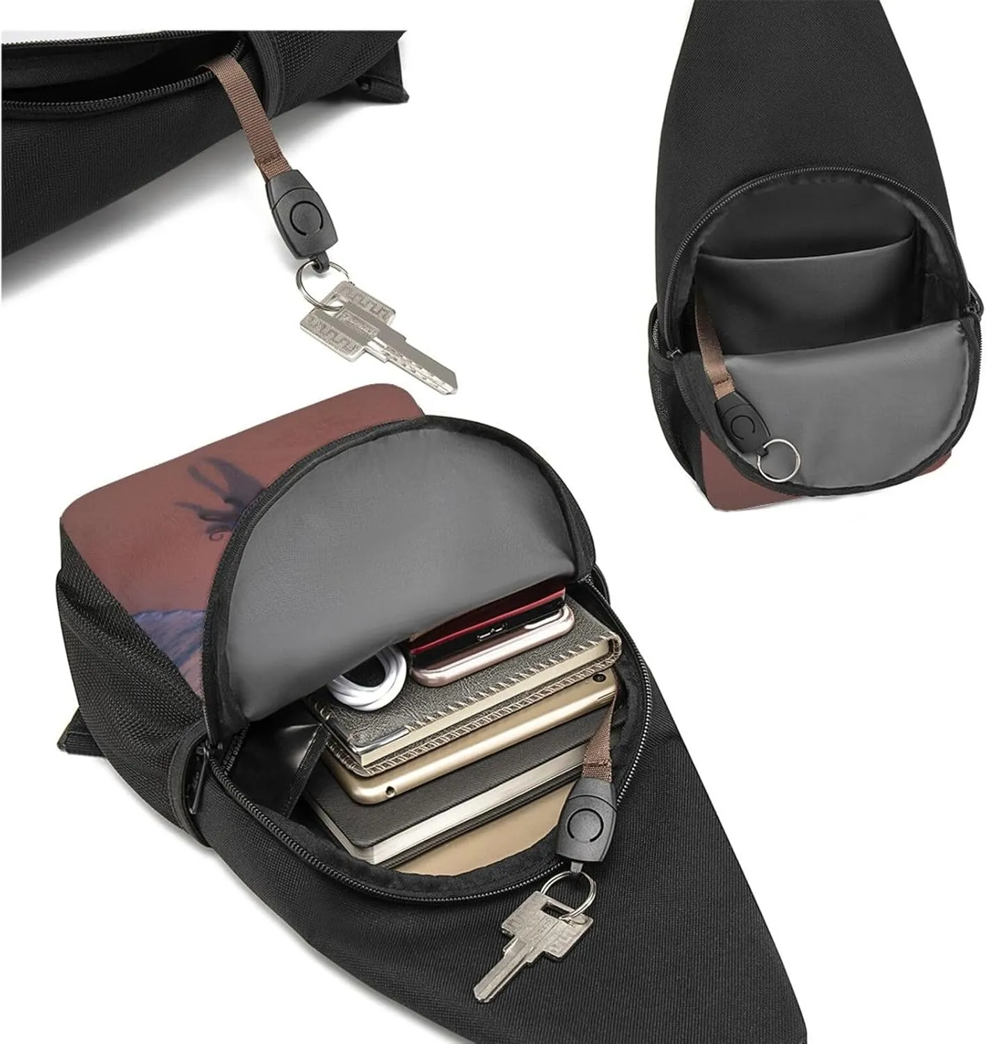 Octopus Beach Sunset Sling Bags For Man And Women Crossbody Chest Bag Shoulder Bag For Casual Sport Daypack