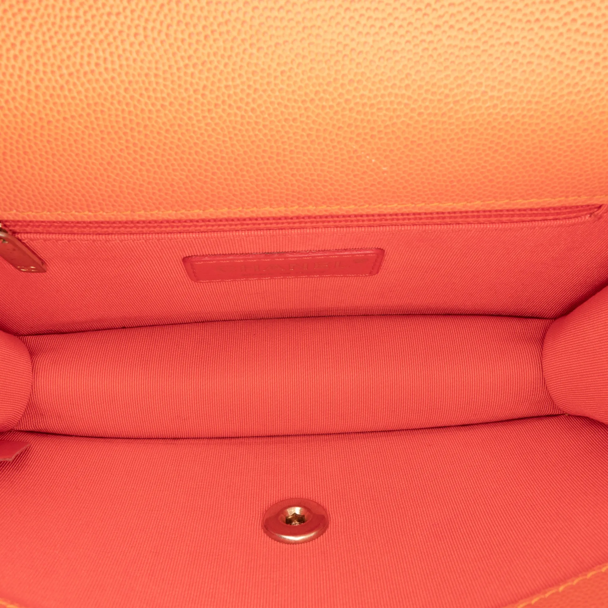 Orange Chanel Small Quilted Caviar Sunset On The Sea Flap Satchel