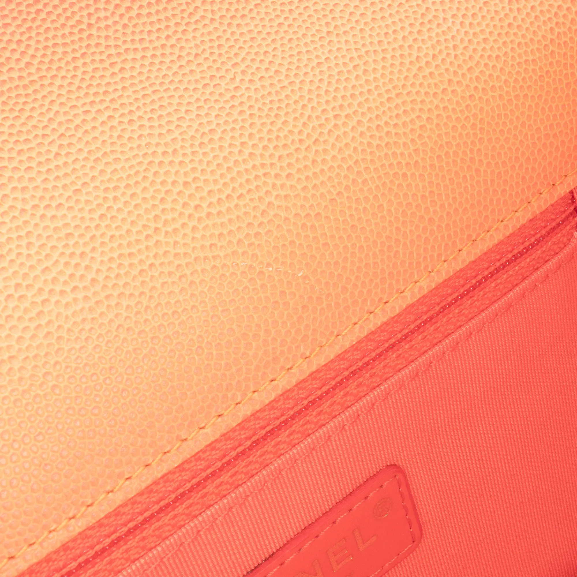 Orange Chanel Small Quilted Caviar Sunset On The Sea Flap Satchel