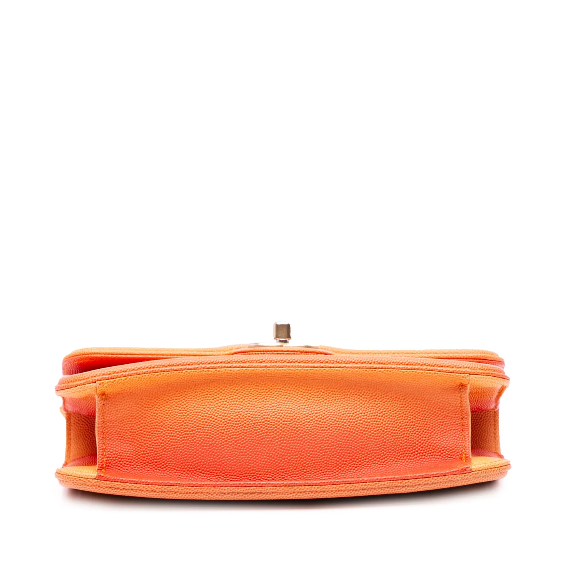 Orange Chanel Small Quilted Caviar Sunset On The Sea Flap Satchel