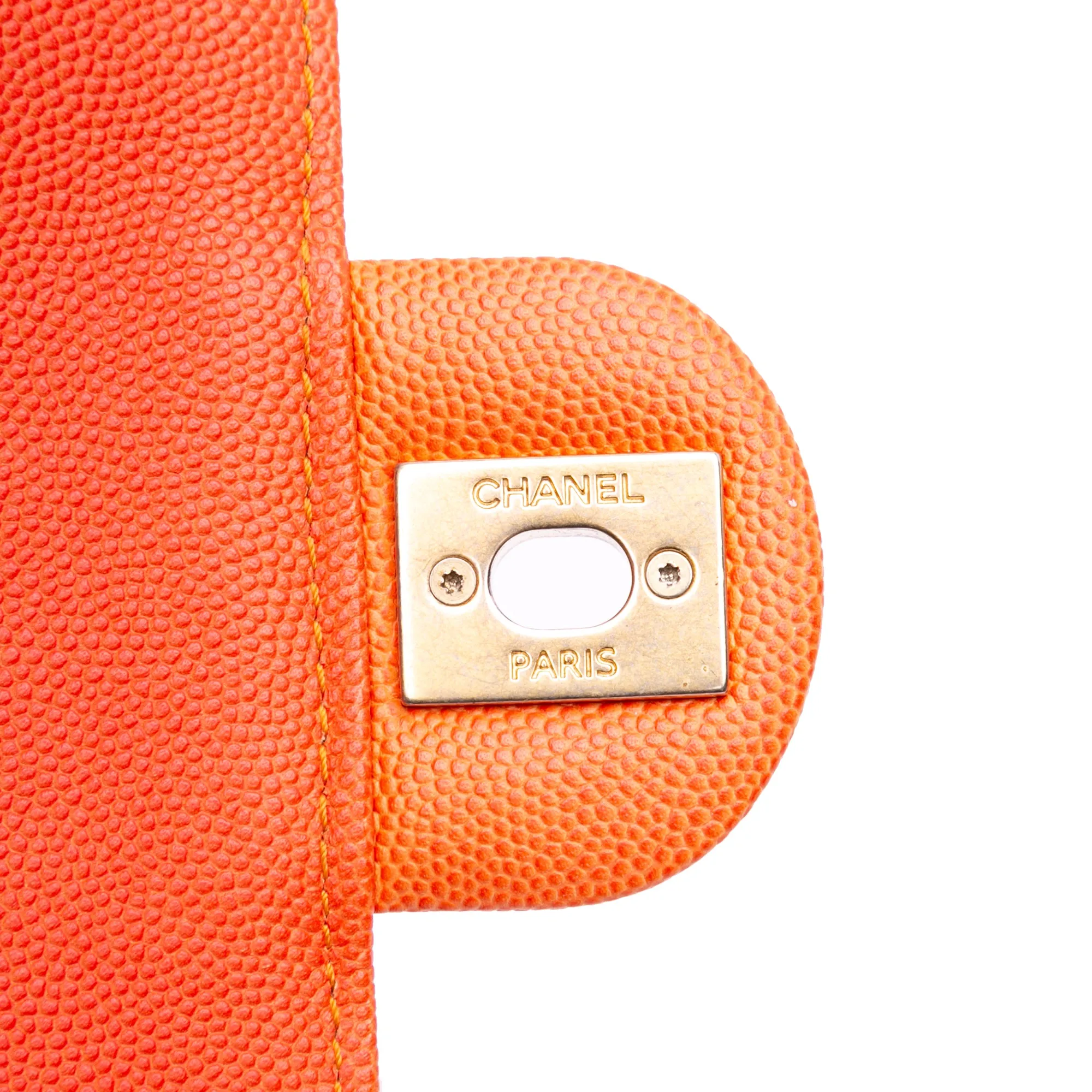 Orange Chanel Small Quilted Caviar Sunset On The Sea Flap Satchel