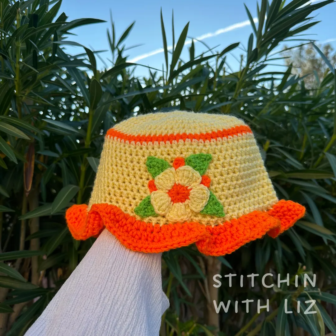 Orange Flower Bucket Hat