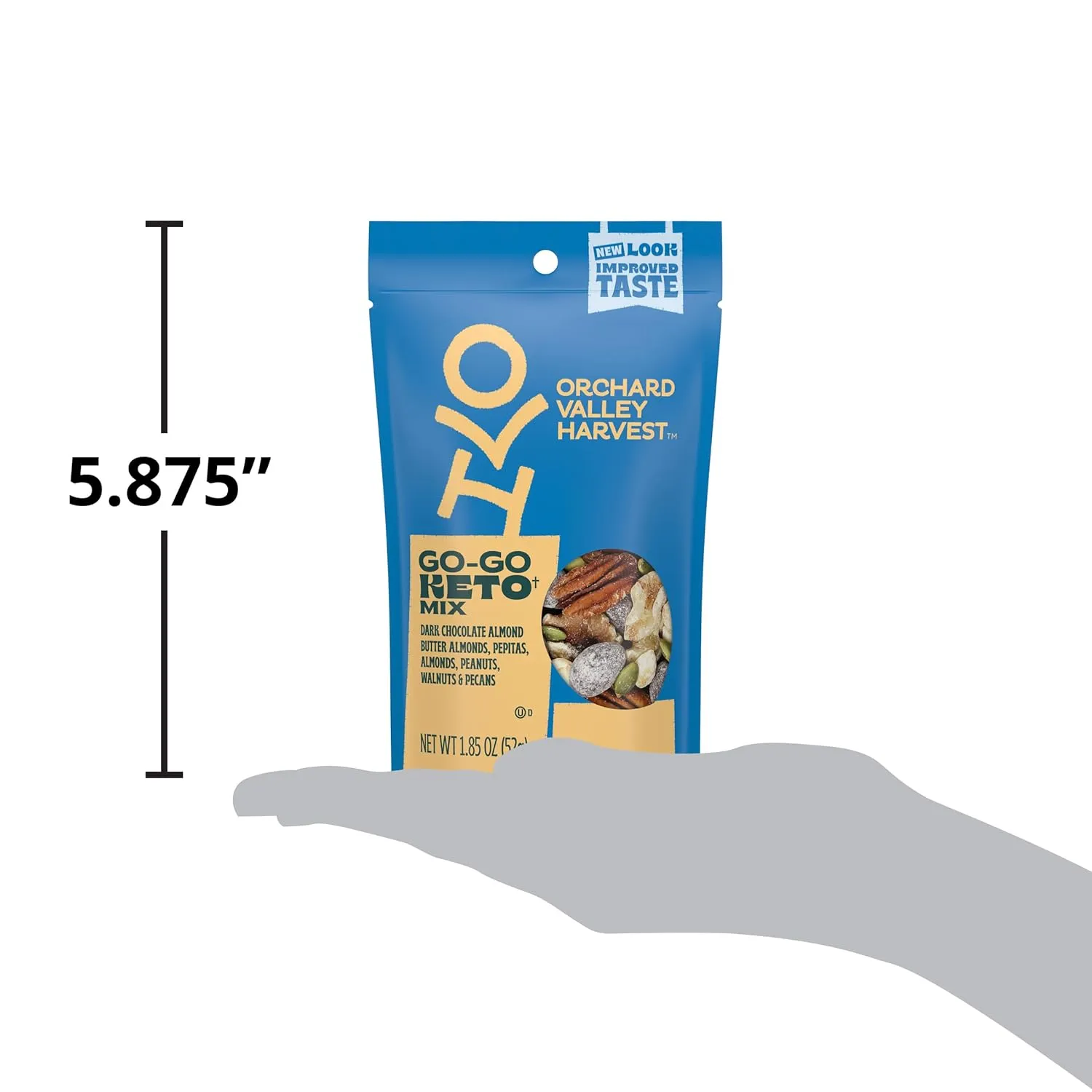 Orchard Valley Harvest Go-Go Keto Mix, Dark Chocolate Almond Butter Almonds, Peanuts, Walnuts, And Pecans, Low Carb, Gluten Free, Non-GMO, 8 oz (Pack of 2) On-The-Go Snack For The Whole Family