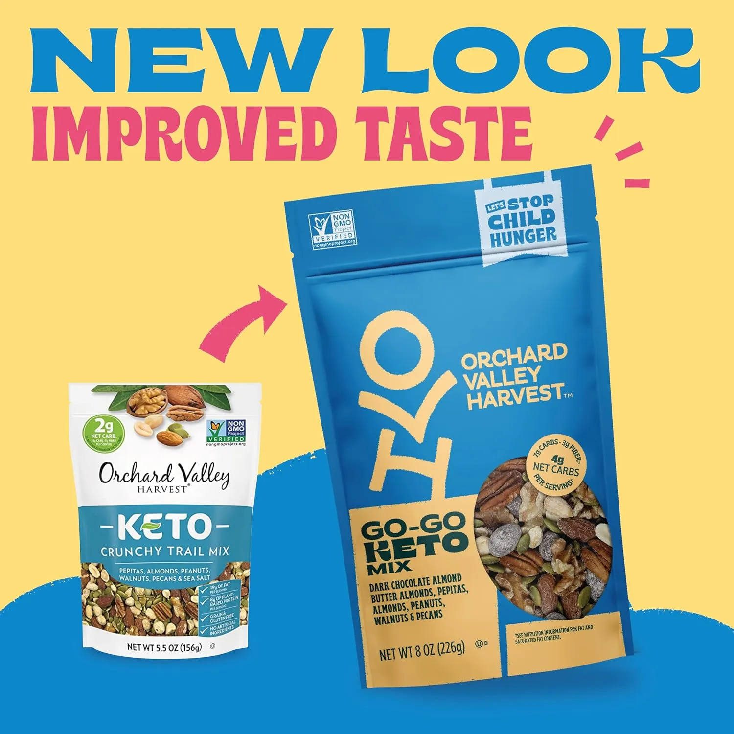Orchard Valley Harvest Go-Go Keto Mix, Dark Chocolate Almond Butter Almonds, Peanuts, Walnuts, And Pecans, Low Carb, Gluten Free, Non-GMO, 8 oz (Pack of 2) On-The-Go Snack For The Whole Family
