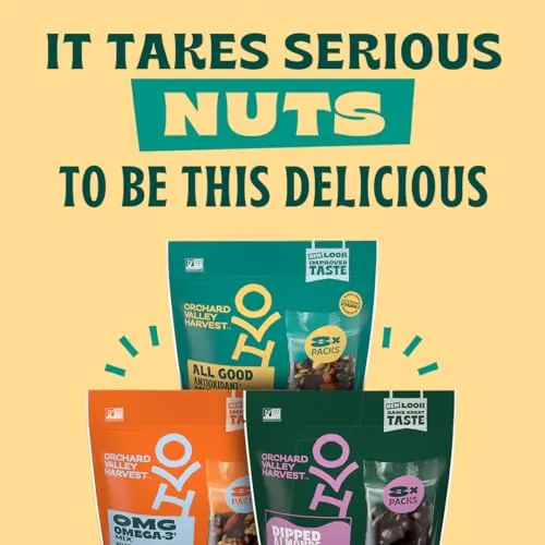 Orchard Valley Harvest Nice N Cheesy Mix, 1.85 oz (Pack of 14), White Cheddar Almonds, Cashews, Chips, Walnuts, Resealable Bag, 6g Of Protein Per Serving, Salty, Snacks for Adults & Kids
