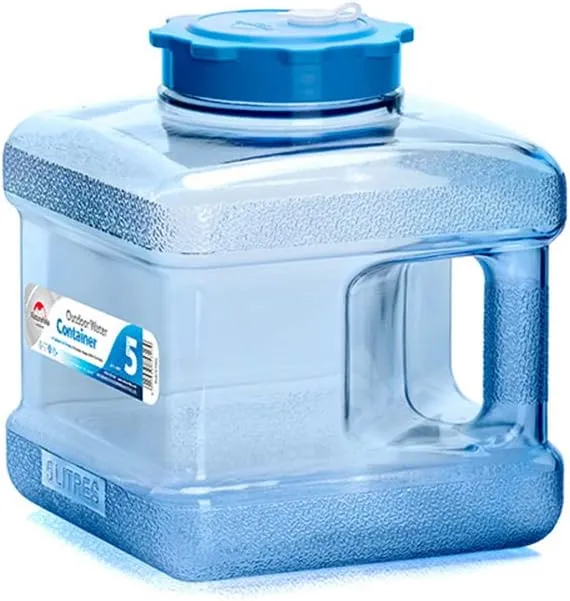 Outdoor Car-Mounted Water Storage Bucket, Drinking Car-Mounted Plastic PC-Packed Mineral Pure Water Tank, Portable Bucket, for Camping, Hiking, Hunting and Self-Driving Tours,5L