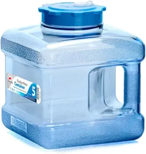 Outdoor Car-Mounted Water Storage Bucket, Drinking Car-Mounted Plastic PC-Packed Mineral Pure Water Tank, Portable Bucket, for Camping, Hiking, Hunting and Self-Driving Tours,5L