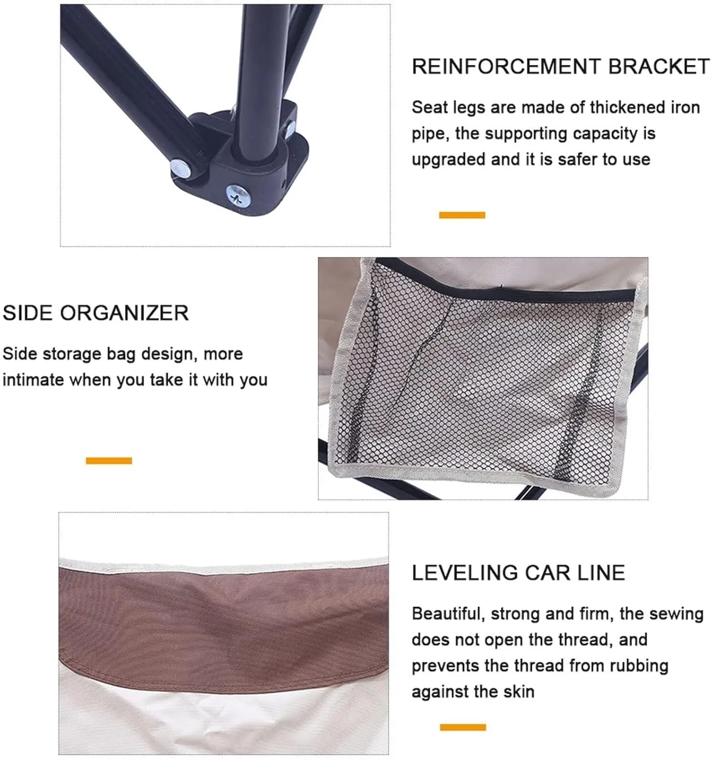 Outdoor Folding Moon Chair Camping Chair Portable Beach Chairs Compact Leisure Chair for Sports Hiking Fishing Portable Chair for Camping Expedition Ergonomic Camping Chair(Beige)