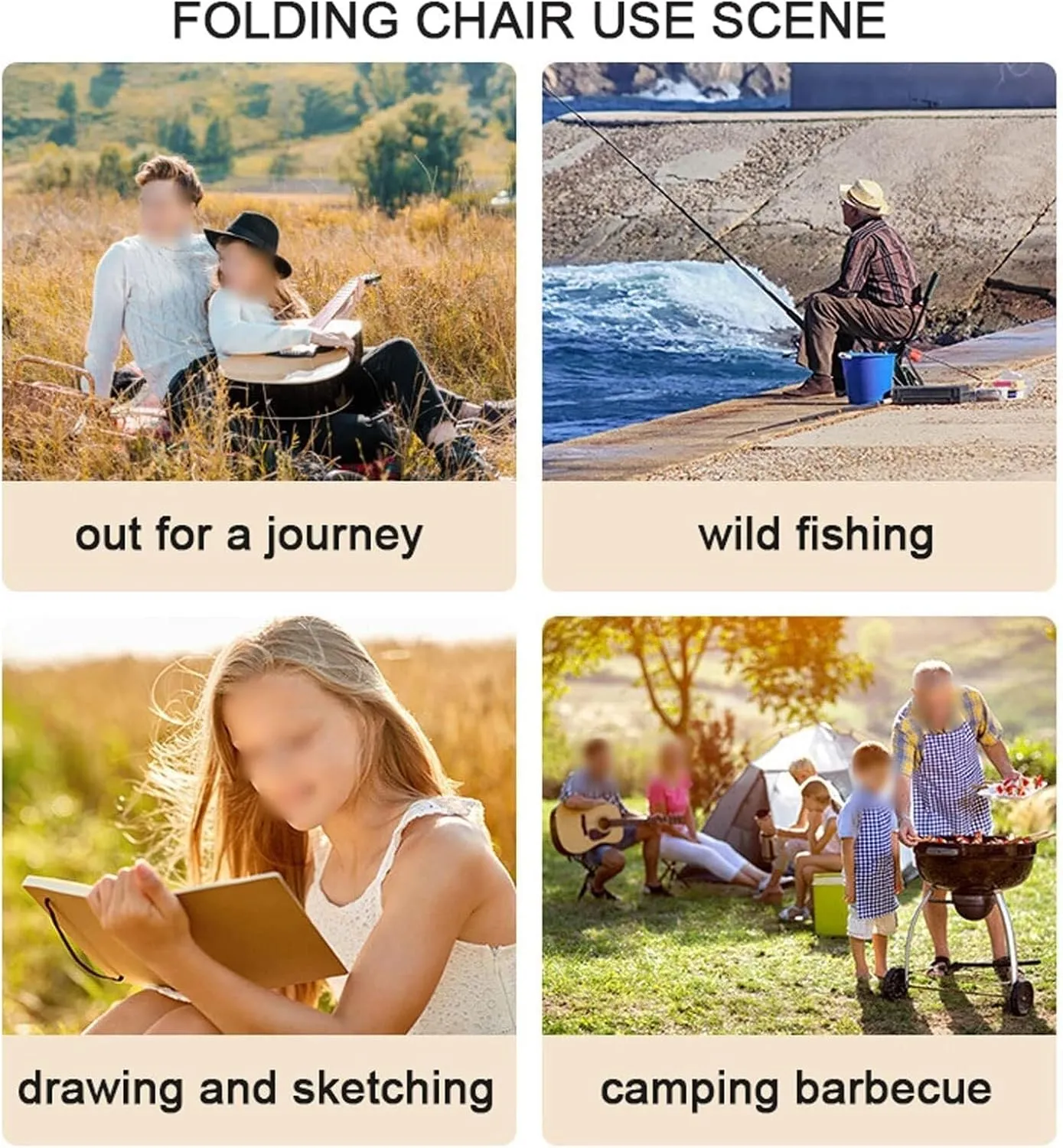 Outdoor Folding Moon Chair Camping Chair Portable Beach Chairs Compact Leisure Chair for Sports Hiking Fishing Portable Chair for Camping Expedition Ergonomic Camping Chair(Beige)