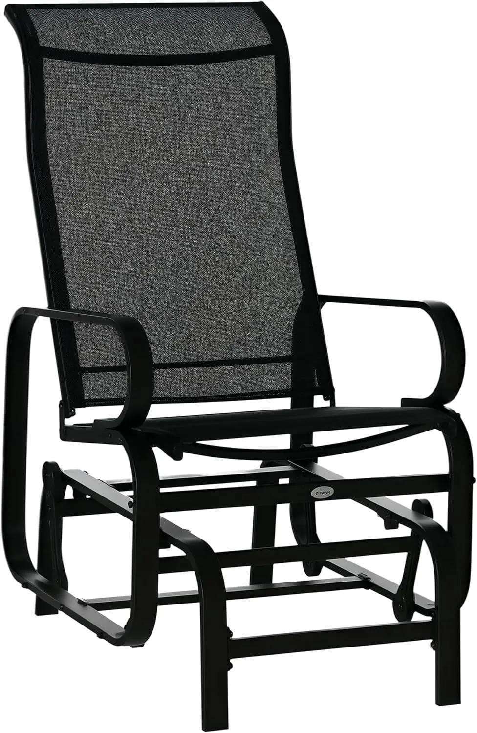 Outsunny Outdoor Glider Chair, Gliders for Outside Patio with Smooth Rocking Mechanism and Lightweight Construction for Backyard, Black