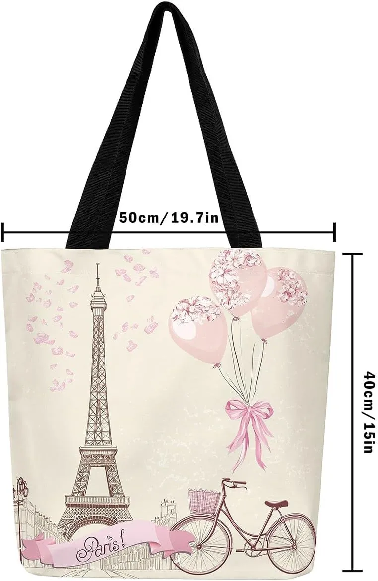 Papaya Canvas Tote Bag for Women,Tropical Fruit Shoulder Bag Green Leaves Leaf Cute Reusable Cloth Cotton Bags