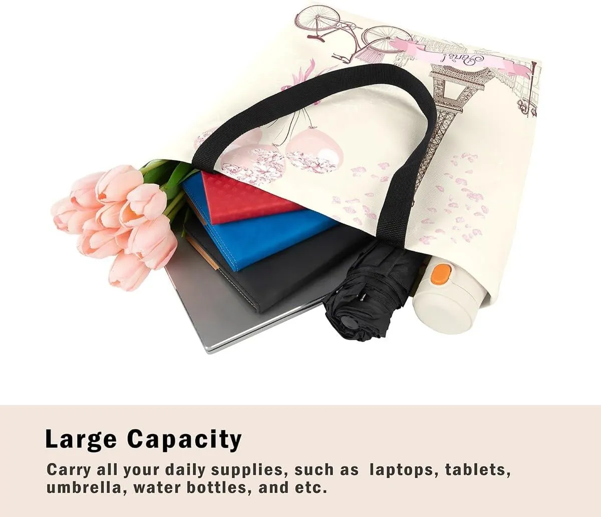 Papaya Canvas Tote Bag for Women,Tropical Fruit Shoulder Bag Green Leaves Leaf Cute Reusable Cloth Cotton Bags