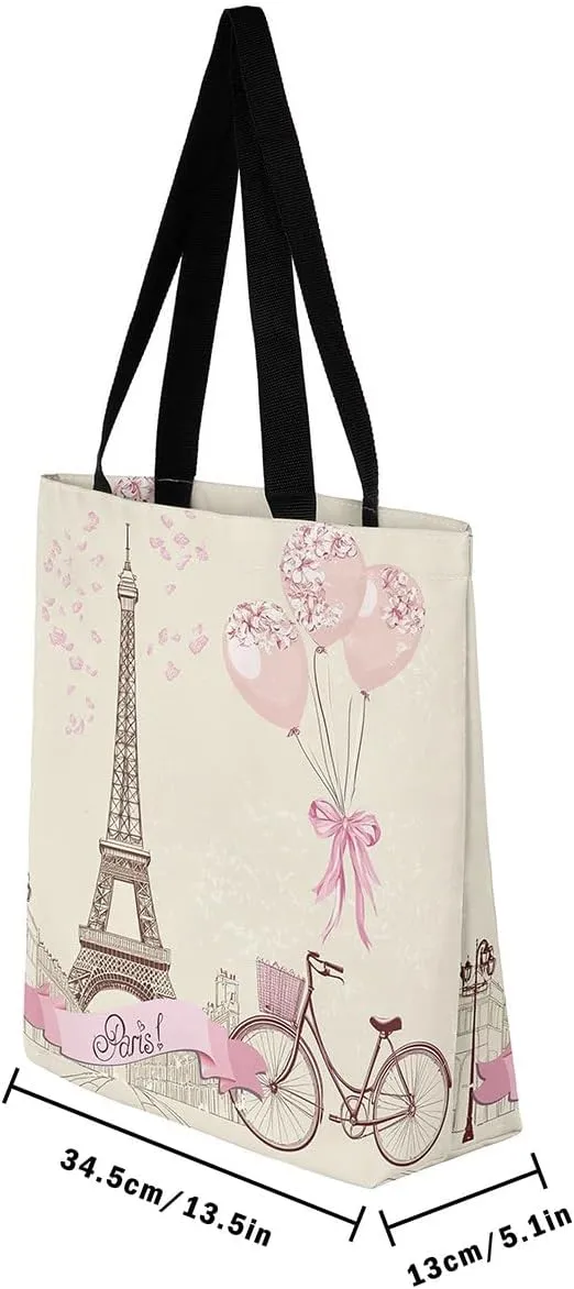 Papaya Canvas Tote Bag for Women,Tropical Fruit Shoulder Bag Green Leaves Leaf Cute Reusable Cloth Cotton Bags
