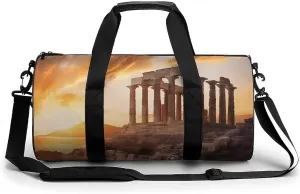 Parthenon Temple on A Sunset Print Gym Sport Bag Travel Duffel Bags Weekender Carry on Tote Bags for Women Men