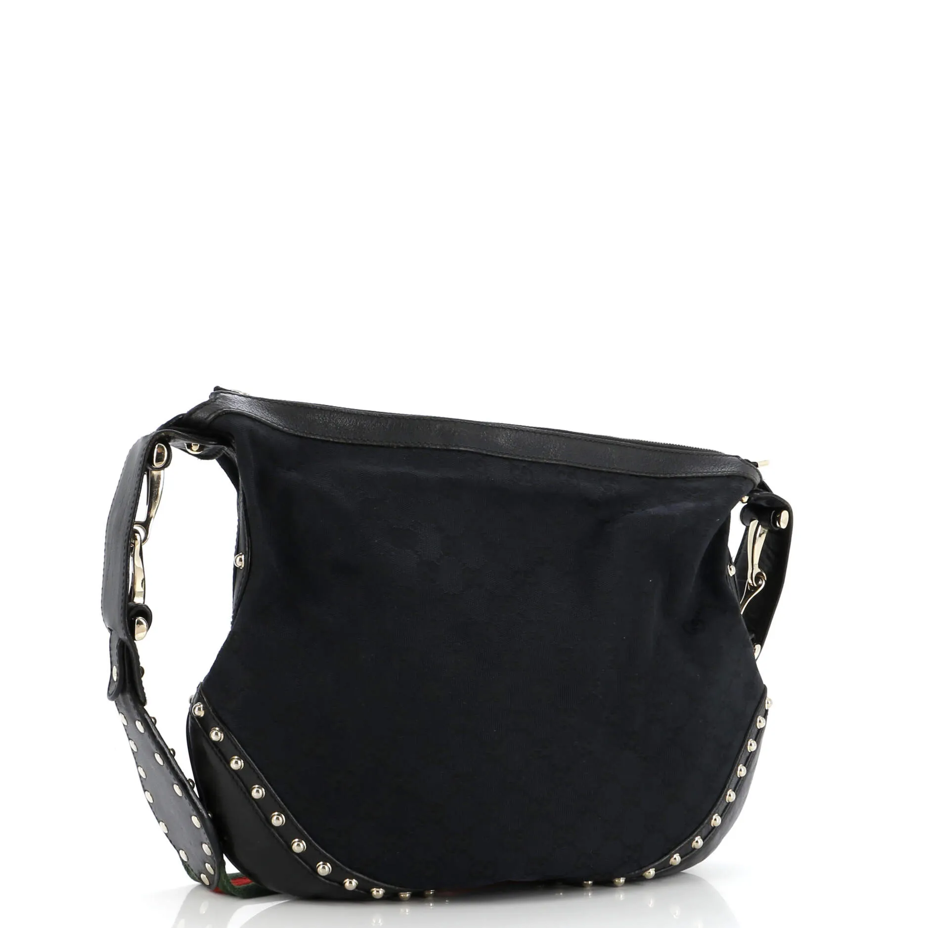 Pelham Web Hobo Studded GG Canvas Medium