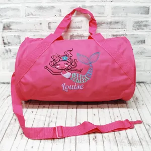 Personalized Floral Mermaid Travel Bag