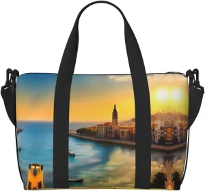 Phayah Sunset In Barcelona Crossbody Travel Bag Overnighter Duffel Bags Carry On Size Ideal For School Or Overnight Travel Bag