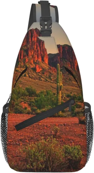 Phoenix Arizona Usa Sunset Men'S Chest Bag Sling Backpack Crossbody Shoulder Bag Travel Hiking Daypack