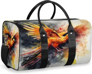 Phoenix Birds Travel Duffle Bag, Sports Gym Bags for Women Men, Carry On Weekender Overnight Bag, Bird Phoenix Workout Hospital Airplane Trips Bag