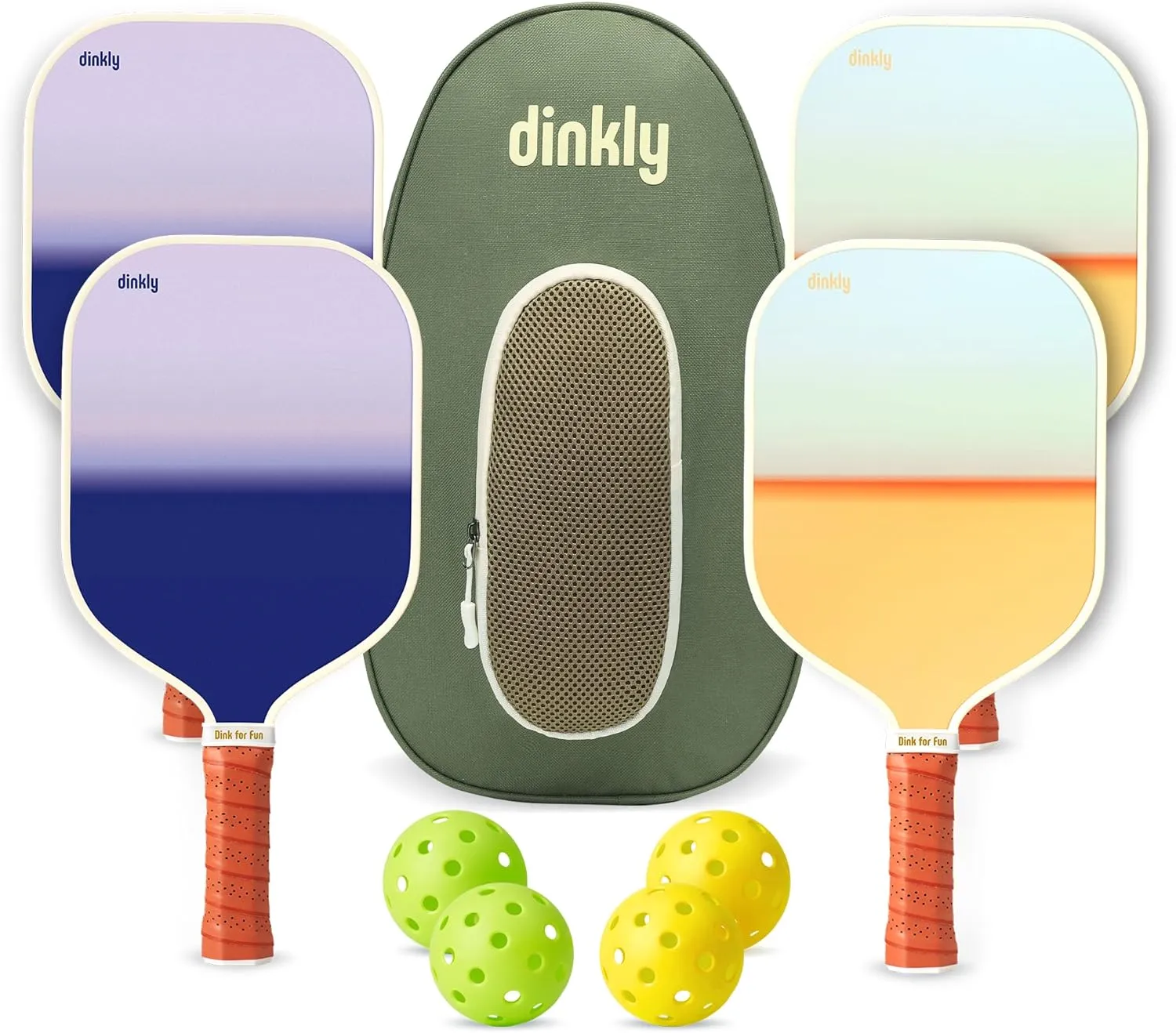 Pickleball Paddles Set of 2/4 - USAPA Approved Graphite/Fiberglass Pickleball Racket, 2/4 Pickleball Rackets, 4 Balls and 1 Portable Carry Bag, Pickle Ball Set for Men Women
