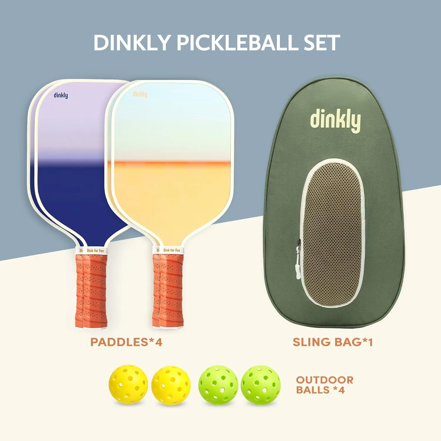 Pickleball Paddles Set of 2/4 - USAPA Approved Graphite/Fiberglass Pickleball Racket, 2/4 Pickleball Rackets, 4 Balls and 1 Portable Carry Bag, Pickle Ball Set for Men Women