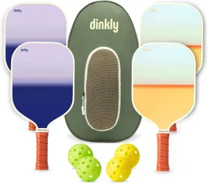 Pickleball Paddles Set of 2/4 - USAPA Approved Graphite/Fiberglass Pickleball Racket, 2/4 Pickleball Rackets, 4 Balls and 1 Portable Carry Bag, Pickle Ball Set for Men Women