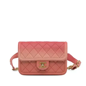Pink Chanel Caviar Sunset On The Sea Flap Belt Bag