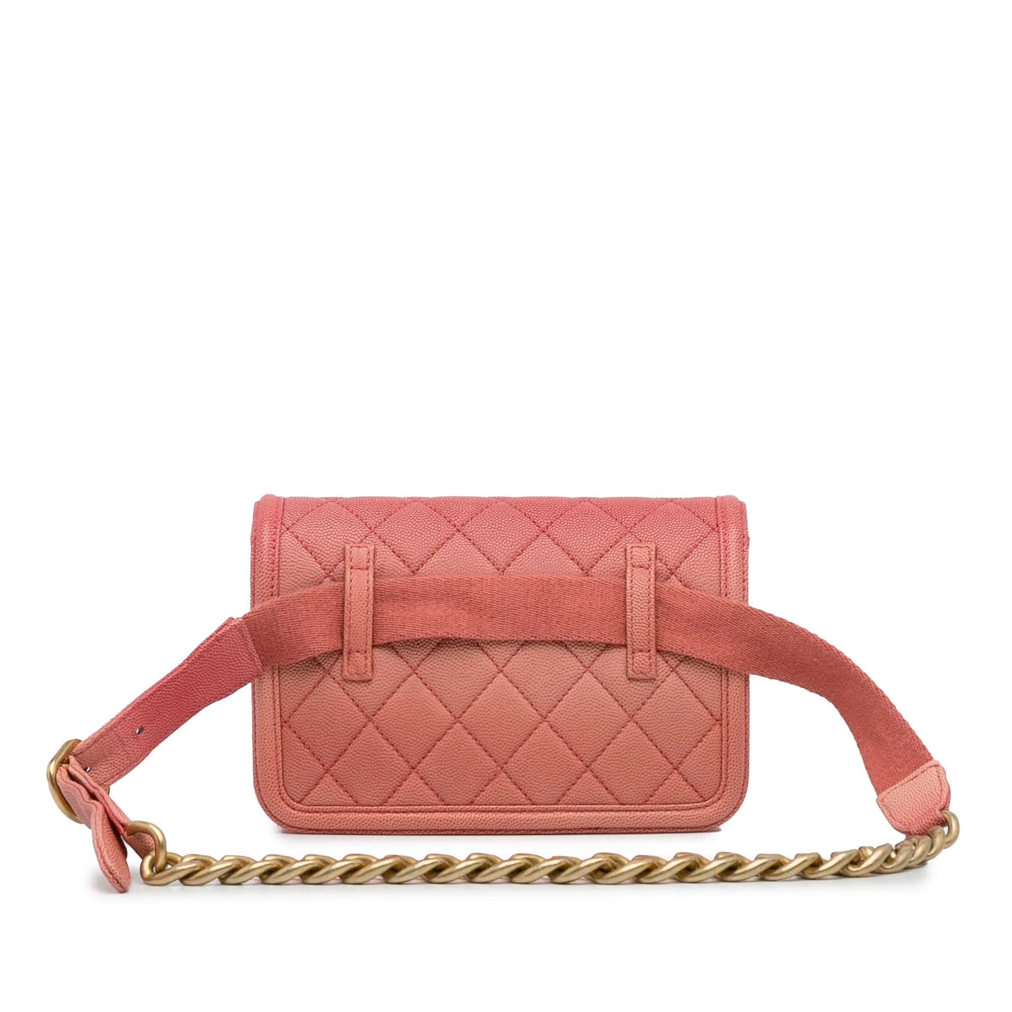 Pink Chanel Caviar Sunset On The Sea Flap Belt Bag