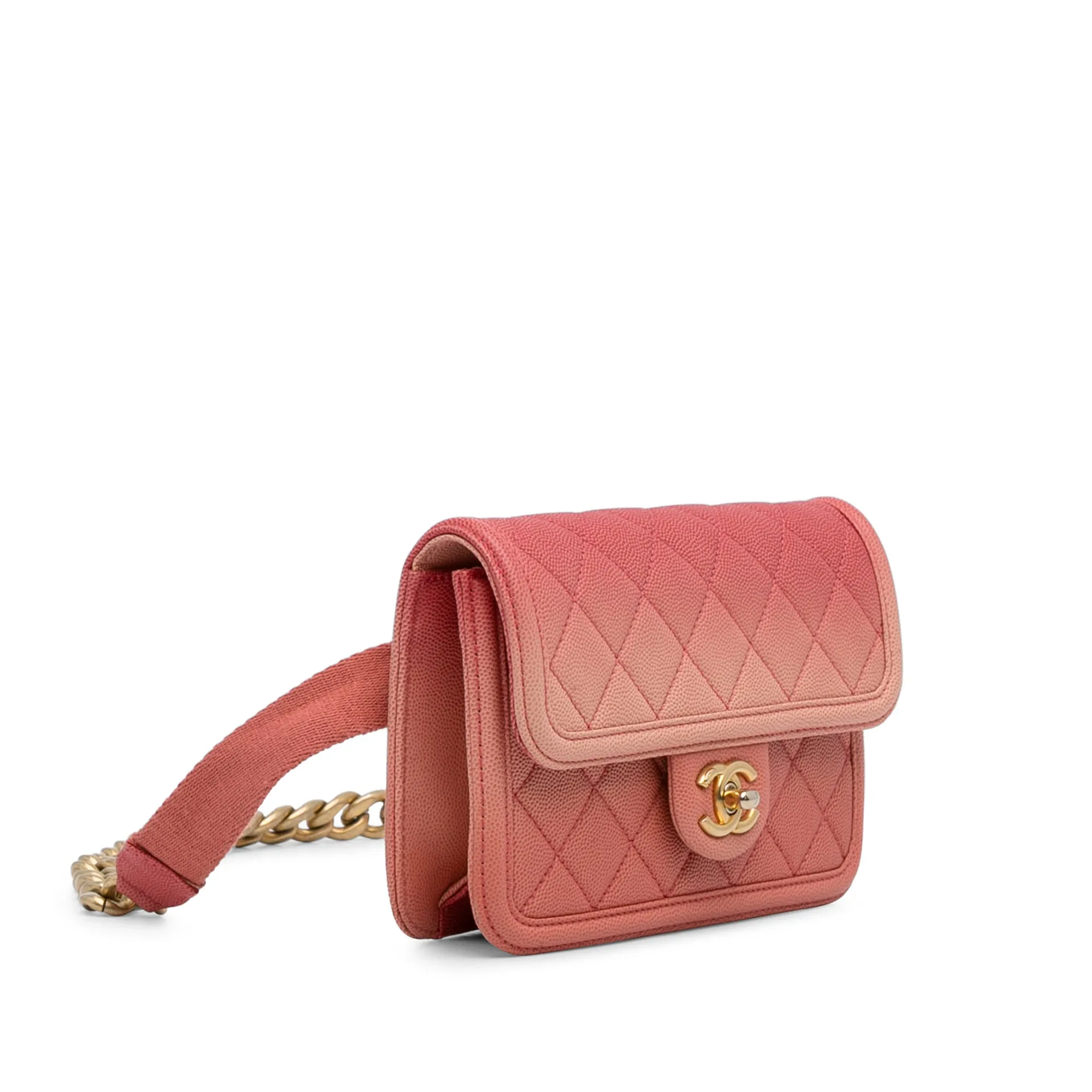 Pink Chanel Caviar Sunset On The Sea Flap Belt Bag