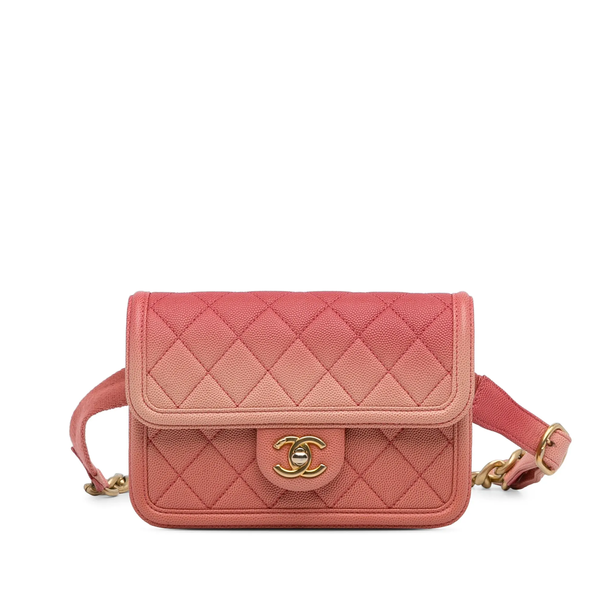 Pink Chanel Caviar Sunset On The Sea Flap Belt Bag