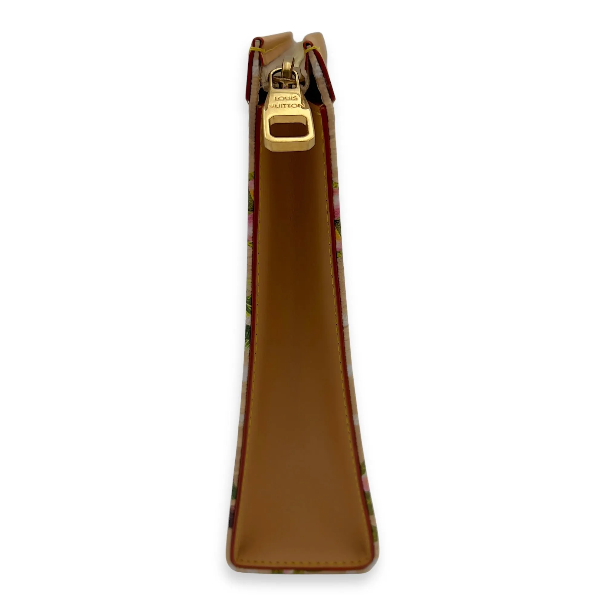 Pochette Voyage Pre-Fall 2024 MM Beige Clutch in Coated Canvas, Gold hardware
