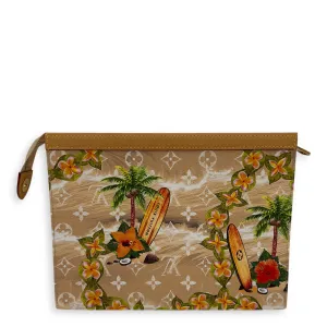Pochette Voyage Pre-Fall 2024 MM Beige Clutch in Coated Canvas, Gold hardware