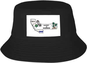 POOEDSO Flag of Riverside County, California Bucket Hat for Men Women Outdoor Summer Beach Travel Fishing Cap Black