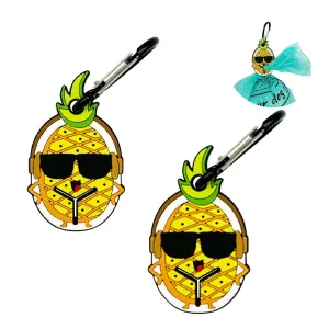 Poop Bags Clips for Leashes Silicon Dog Poop Bag Holder Dispenser Hands-free Poop Bag Holders for Leashes Dog Walking Accessories Dog Leash Attachment for Hanging Used Dog Waste Bags(Pineapple)