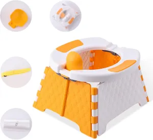 Portable Potty for Toddler Travel, Kids Travel Potty Training Chair with Travel Bag, Baby Potty Training Toilet for Outdoor and Indoor Easy to Clean(Orange) by Yszawmx, Includes 30 Replacement Bags