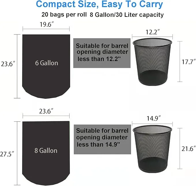 Portable Toilet Bags for Camping, 40 Count Toilet Replacement Bags, 8 Gallon, 30 Liter Camping Toilet Bags, Compostable Toilet Bags for Portable Toilet, Outdoors, Boating, Car Travel, Long Trips