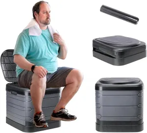 Portable Toilet for Camping, XXXL Extra Large Folding Toilet for Adults, Travel Potty for Camping, Hiking, RoadTrip, Car, Tent, Truck Drivers, the Aged