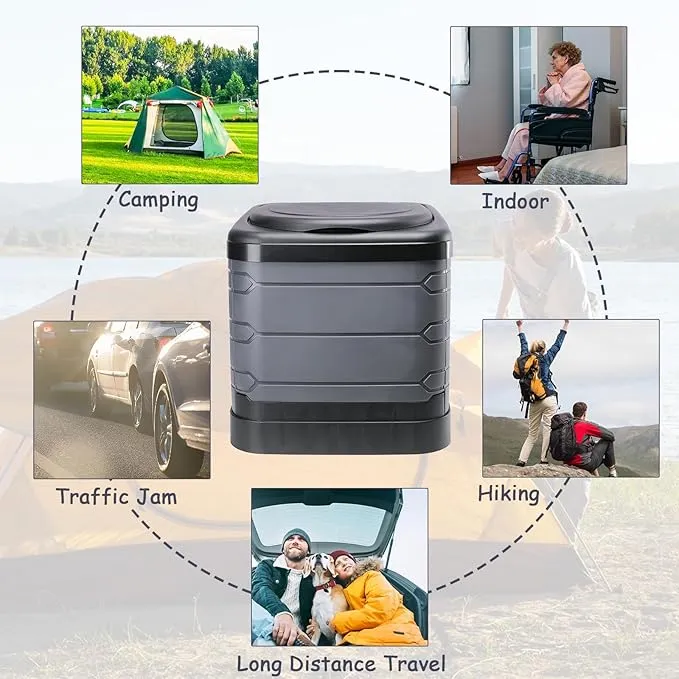 Portable Toilet for Camping, XXXL Extra Large Folding Toilet for Adults, Travel Potty for Camping, Hiking, RoadTrip, Car, Tent, Truck Drivers, the Aged