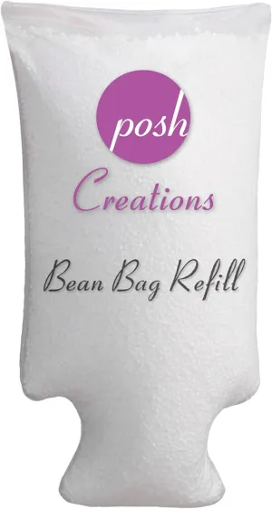 Posh Creations Filling Bean Bag Refill, 100 L, White with EZ-Pour Zipper Spout
