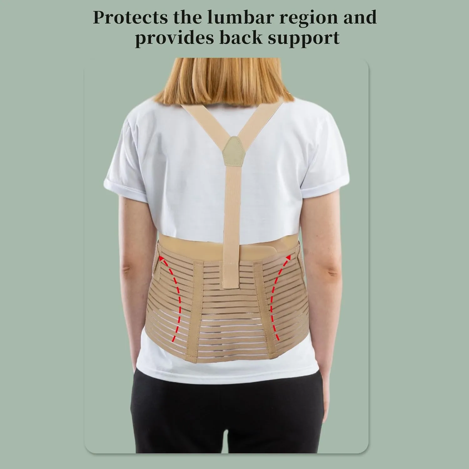Pregnancy Belly Band, Shoulder Strap Belly Support Brace, Pregnancy Support Belt, Lightweight Abdominal Binder, for Abdomen, Flesh Color, Large, 1 Set