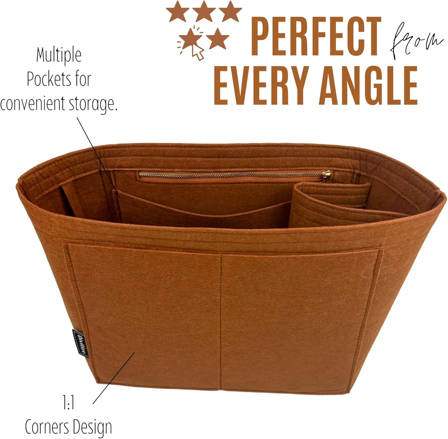 Premium Purse Organizer compatible with Lv Lock and Walk Bag Organizer Insert - Handmade Purse Liner, Perfect fit for Oval Shaped Hobo Bag Insert Gold Zipper (Bubblegum, For Lock and Walk)