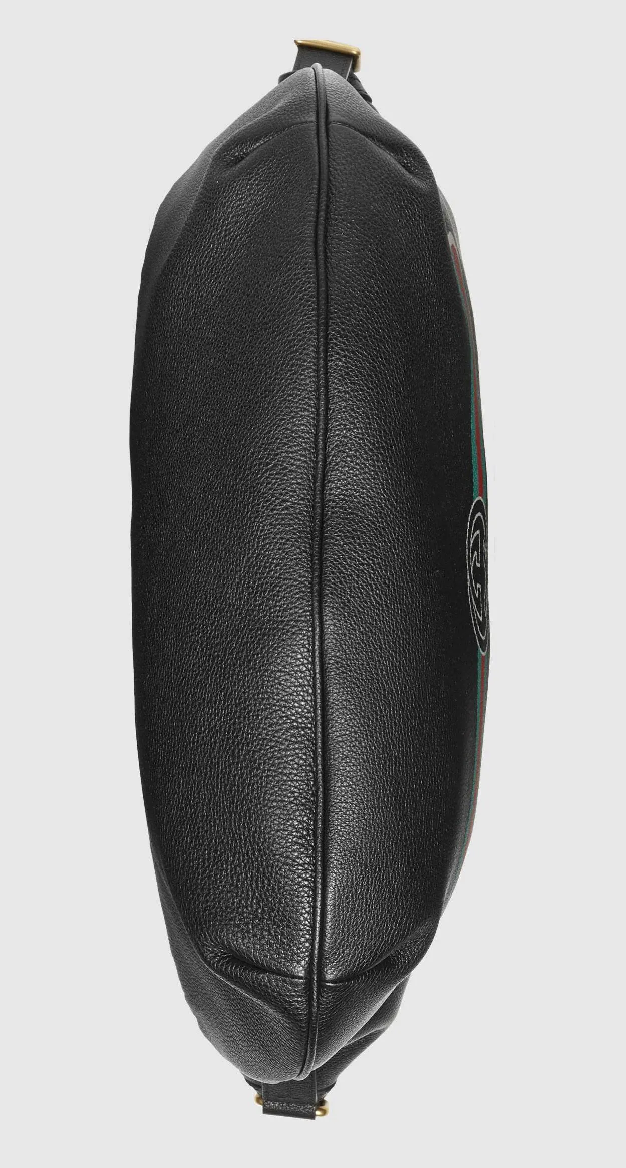 Print Half-Moon Hobo Bag, Black