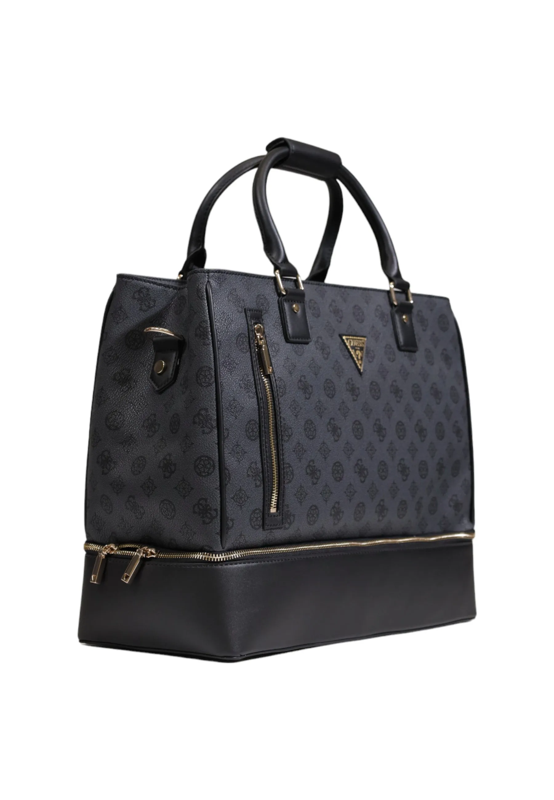Printed Grey Handbag with Shoulder Strap
