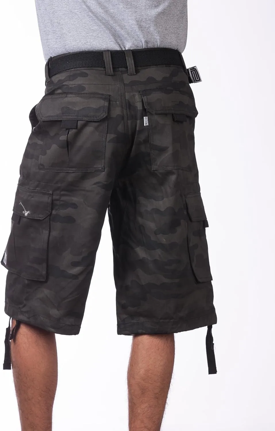 Pro Club Men's Cotton Twill Cargo Shorts with Belt - Regular and Big & Tall Sizes